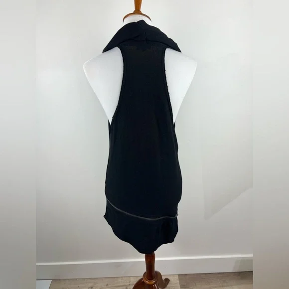 PREACH Italy Draped Cowl Neck Zip Dress Black Size L Avant Garde Made in Italy - Picture 2 of 16